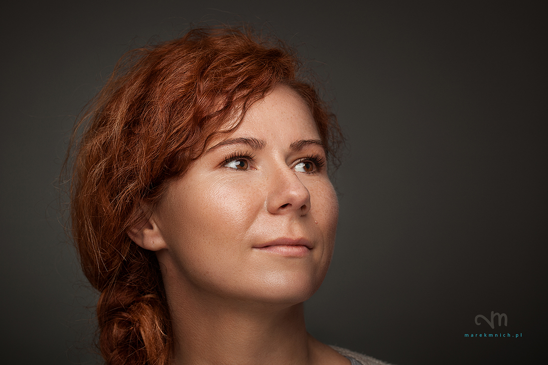 Close up portrait of red hair woman