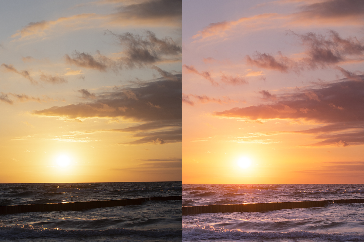 Baltic sea and sunset sky